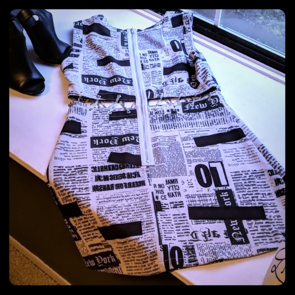 H&M Newsprint Dress